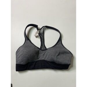 LULULEMON Women's Size 4 Speed Up Sports Bras Black Gray Mesh Racer back